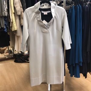 Gretchen Scott 3/4 ruffle neck dress